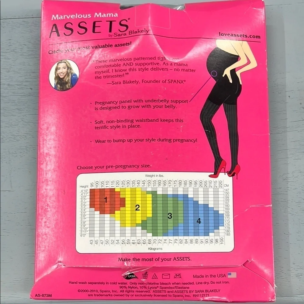 Assets by Sara Blakely Marvelous Mama Maternity Tights Black. Size 3